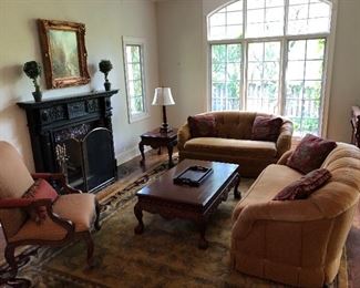 view of living room furniture and Horchow area rug