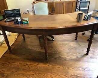 curved leather top writing desk