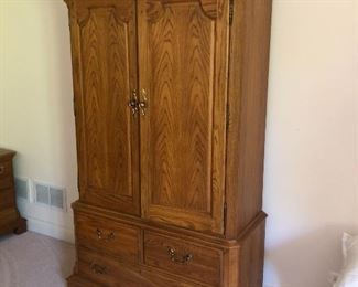 Thomasville vintage bedroom set - large clothing armoire with drawers and shelves