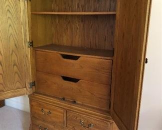 Thomasville vintage bedroom set - large clothing armoire with drawers and shelves