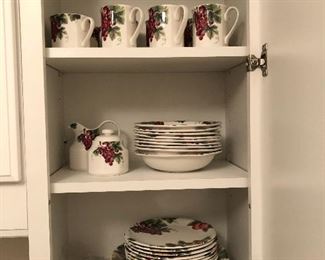 Royal Doulton Vintage Grape plates, bowls, cups, creamer & sugar