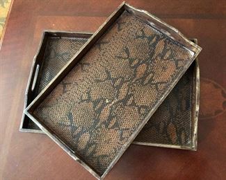 faux reptile decorative trays