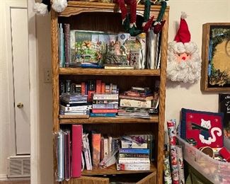 Book shelf with storage, more books, Christmas decorations
