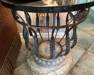 The metal detail of the accent table