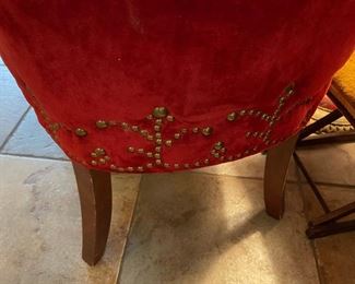 Detail of the red accent chair