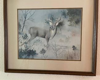 Signed print of Deer