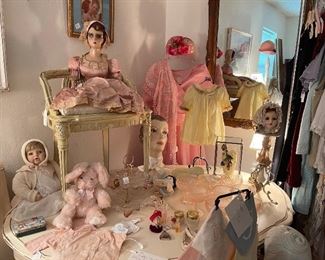 Boudoir Doll, collector dolls, vintage mannequins, hankies