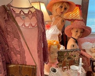 Vintage clothing and more mannequin heads and hats