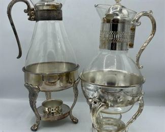 2 Silver Plated Carafes