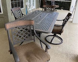 Lexington Golden Mist Cast Aluminum 7pc Outdoor Furniture