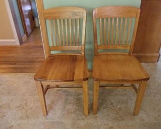 Antique Oak School Chairs