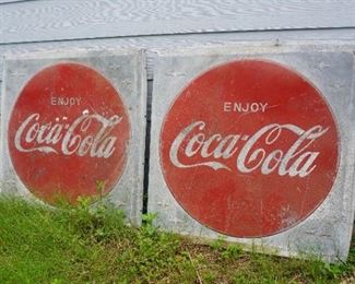 Large one-sided Coca cola signs