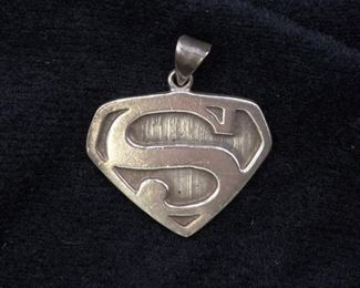 Sterling Superman pendant