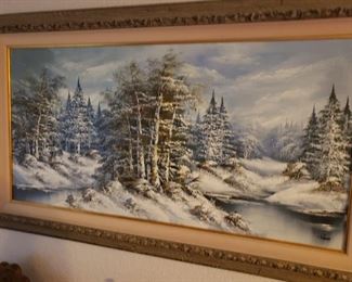Fantastic Original Winterscape Oil Painting by Wendy Reeves