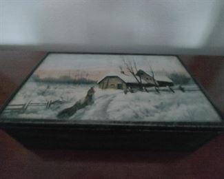 Painted keepsake box