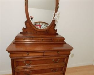 Reproduction Dresser with Oval Mirror
