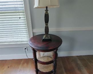 Round Side Table with woven reed 