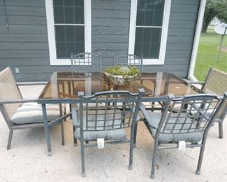 Patio Glass top table and 4 chairs