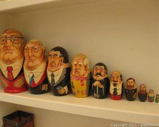 10 Piece Russian Nesting Doll of Past Russian Leaders