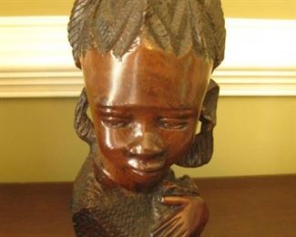 Beautiful Ebony Bust of an African Woman