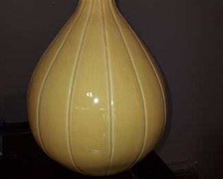 Bright Yellow Fine Stripe Vase