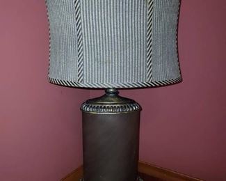 Contemporary Seabrook Table Lamp with Striped Shade