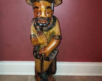 Hand Carved Wood Statue from Haiti