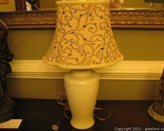 Ivory Ceramic Urn Style Table Lamp with Shade