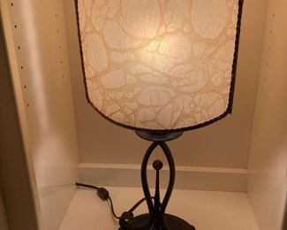 Lot of 2 Oil Rubbed Bronze Style Lamp with Unique Shade