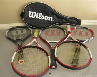 Lot of 6 Pre Owned Wilson Tennis Rackets
