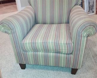Striped Norwalk Furniture Rolled Arm Chair