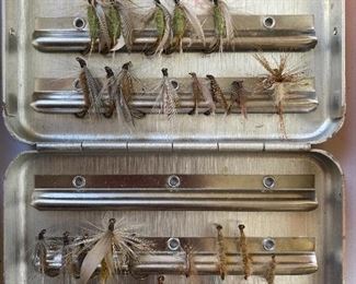 Large assortment of fishing flies, lures and fly tying items. 