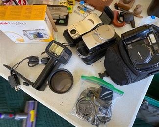 Assorted cameras and accessories