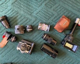 Assorted cameras and accessories