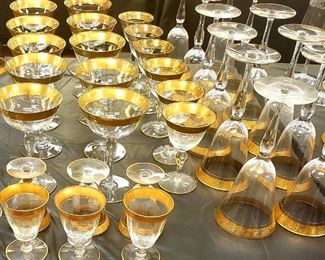 Gold Rim and Footer Glassware