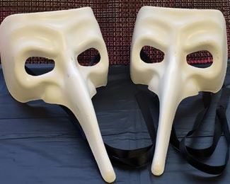 White Long Nose Venetian Mask