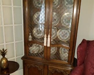 curio cabinet with wire/glass doors