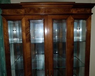 detailed, lighted curio cabinet, detail