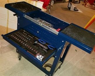 Companion tool chest/cart with built-in full, tool trays