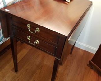 pair of Henkel Harris end tables, with drop sides