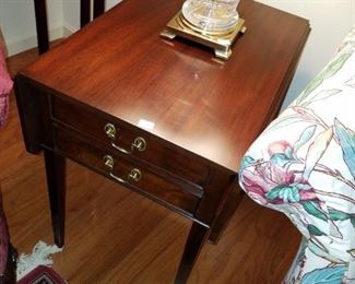 pair of Henkel Harris end tables, with drop sides