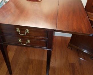 pair of Henkel Harris end tables, with drop sides