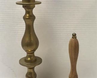 brass bell and candleholder