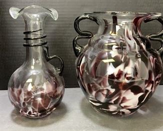 purple swirl glassware