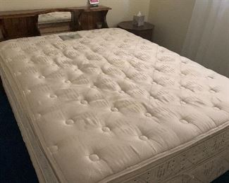 Queen size bed frame with Denver mattress and box spring