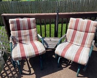 Gliding chairs with attached table