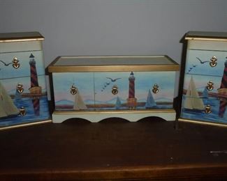 3 piece matching set of jewelry boxes