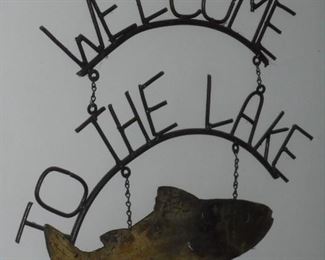 'Welcome to the Lake' wall hanging