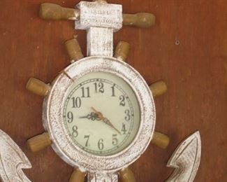 Wood anchor/wheel clock