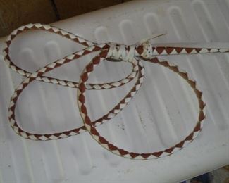 Leather white & brown whip